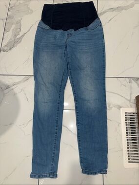 Maternity Skinny Jeans with Stretch Panel - Blue